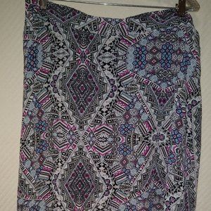 skirt midi hippie boho psychedelic handkerchief hem XL 1X 2X